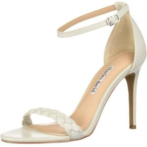 Charles David White Ankle Strap Heels